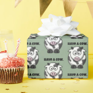Hebben een Koe, Funny Dairy Koe Cartoon Pun Design Cadeaupapier