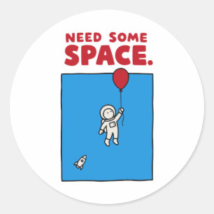 Hebben Sommige Ruimte Grappige Astronaut Ballon Ru Ronde Sticker