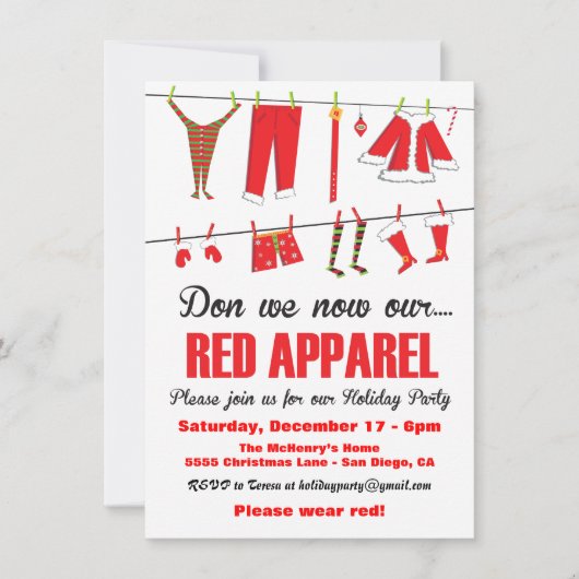 Hebben we nu onze Rode-apparel-kerstuitnodigingen? Kaart (Voorkant)