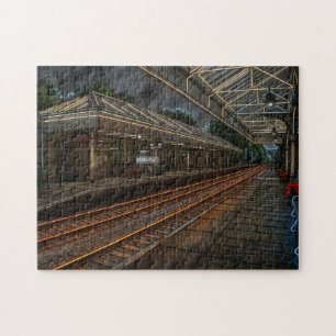 Hebden Bridge Treinstation Vintage Neon Kunst Legpuzzel
