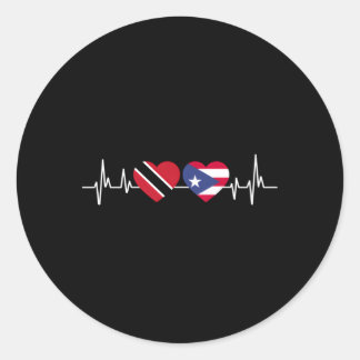Hebeat Puerto Rico Vlag Trinidad en Tobago Ronde Sticker