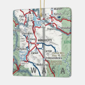 Heber City Utah Map Keramisch Ornament (Links)