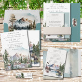 Hébergement d'hiver dans le Faire-part de mariage 