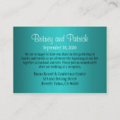 Hébergement Mariage turquoise - Cartes de Réceptio (Dos)