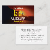 Hebreeën 11:6 | VOOR ZONDER GELOOF Schrift Visitekaartje (Voorkant / Achterkant)