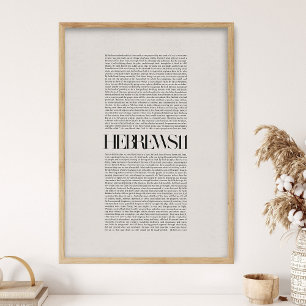 Hebreeën 11, Bijbelvers, Moderne Bijbel, Schriftuu Poster