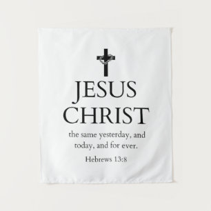 Hebreeën 13:8 KJV Jezus Christus voor altijd Bijbe Wandkleed