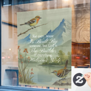 Hebreeën 3:4 God de Bouwer Schriftuur Christelij Raamsticker
