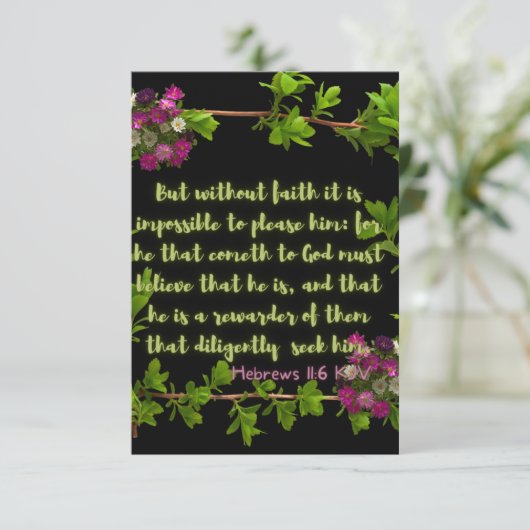 Hebreeuwen 11:6 KJV Bijbel Verse Pic Flat Greeting Kaart (Staand voorkant)