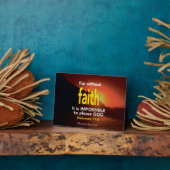 Hebreeuwen 11:6 ZONDER FAITH Fotoplaat (Zijkant)