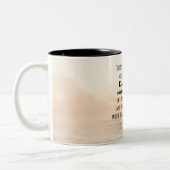 Hebreeuwen 12:28 een Koninkrijk dat niet kan worde Tweekleurige Koffiemok (Links)