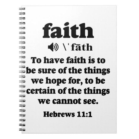 Hebreeuws 11-1 Faith defined Notitieboek (Voorkant)
