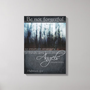 Hebreeuws 13:2 Angel Quote Wrapped Canvas Afdruk