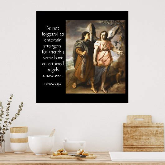 Hebreeuws 13:2 poster (Keuken)