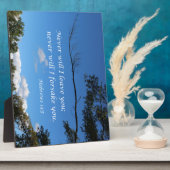 Hebreeuws 13:5 Ik zal je nooit verlaten Fotoplaat (Zijkant)