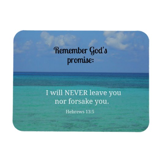 Hebreeuws 13:5 Ik zal je nooit verlaten of in het  Magneet (Horizontaal)