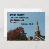 Hebreeuws 13:8 Jezus Christus, dezelfde gisteren, Briefkaart (Voorkant / Achterkant)