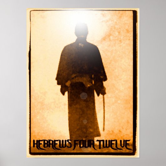 Hebreeuws 4:12 samurai poster (Voorkant)
