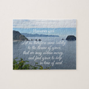 Hebreeuws 4:16 Laten we daarom moedig naar de Legpuzzel