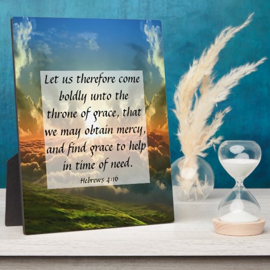 Hebreeuws 4:16 Plaque Fotoplaat (Zijkant)