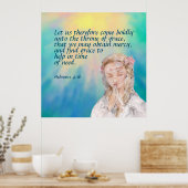 Hebreeuws 4:16 poster (Keuken)