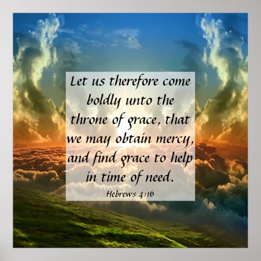 Hebreeuws 4:16 poster (Voorkant)