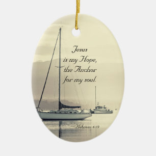Hebreeuws 6:19 Jesus Anchor voor mijn ziel, Sailbo Keramisch Ornament