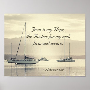 Hebreeuws 6:19 Jesus Anchor voor mijn ziel, Sailbo Poster