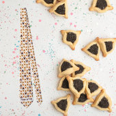 Hebreeuws Happy Purim Hamentash Stropdas