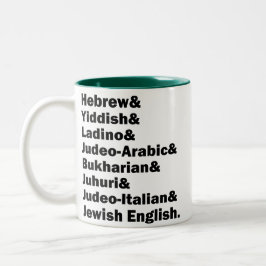 Hebreeuws& Jiddisch& Ladino& Joods Engels& enz. Tweekleurige Koffiemok