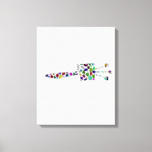 Hebreeuws Letter ZAIN met Gemstenen Canvas Afdruk