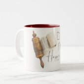 Hebreeuws Purim Sameach Megillat Esther Tweekleurige Koffiemok (Voorkant links)