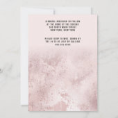 Hebreeuws Roze Goud Roze Glitters Ster Bar Mitzvah Kaart (Achterkant)