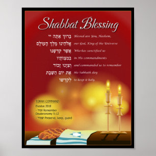 Hebreeuws Shabbat Blessing Poster