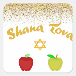 Hebreeuws Shana Tova Star David Vierkante Sticker