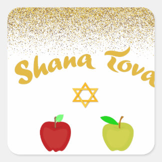 Hebreeuws Shana Tova Star David Vierkante Sticker