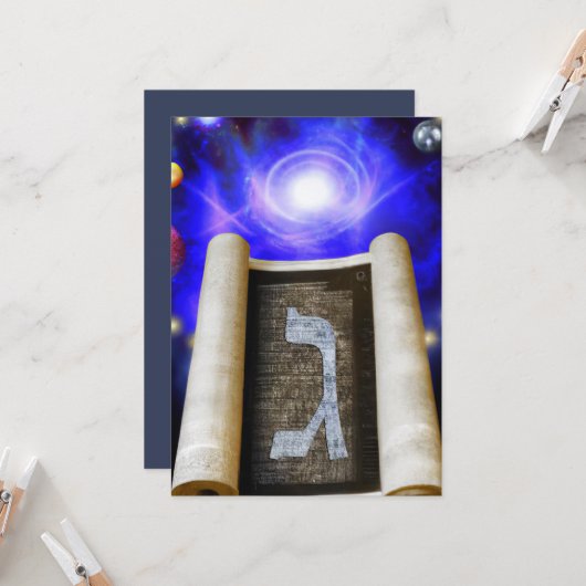 Hebreeuwse alfabet kaart (Voorkant / Achterkant in situ)