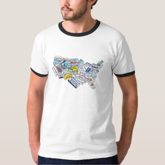 Hebreeuwse Borden in de vorm van de Verenigde Stat T-shirt