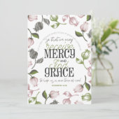 Hebreeuwse citaten van 4:16 met florale kunstwitte bedankkaart (Staand voorkant)