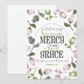 Hebreeuwse citaten van 4:16 met florale kunstwitte bedankkaart (Voorkant / Achterkant)