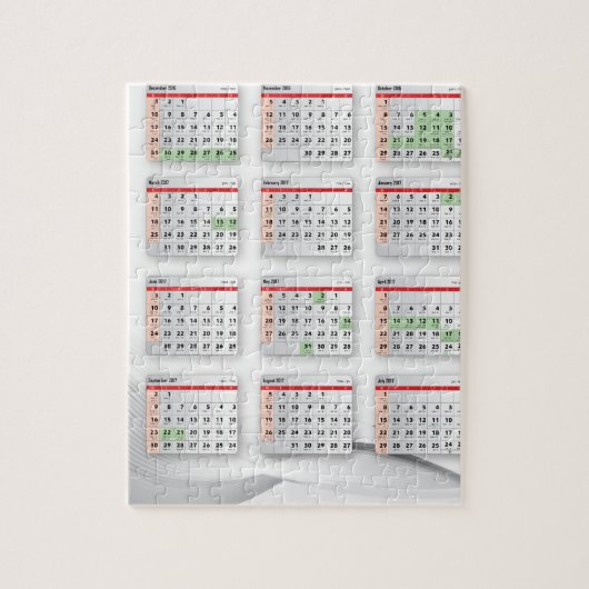Hebreeuwse Engelse kalender 2016-2017 Legpuzzel (Verticaal)