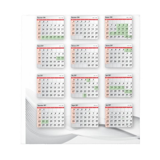 Hebreeuwse Engelse kalender 2016-2017 Notitieblok (Voorkant)