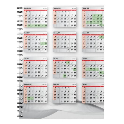 Hebreeuwse Engelse kalender 2016-2017 Notitieboek (Voorkant)