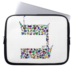 Hebreeuwse Letter BET met Gemstenen Laptop Sleeve