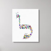 Hebreeuwse letter "LAMED", gemaakt met edelstenen Canvas Afdruk (Voorkant)