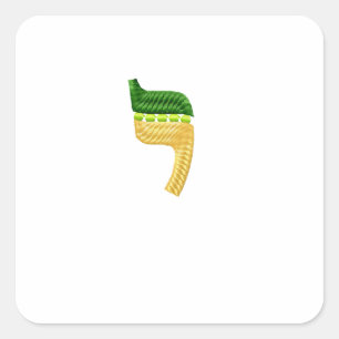 Hebreeuwse letters, borduurachtig, Iud Vierkante Sticker