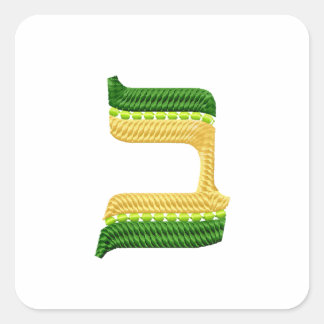 Hebreeuwse letters borduursel-stijl weddenschap vierkante sticker