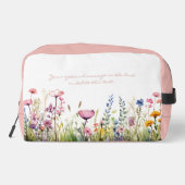 Hebreeuwse naam Moderne Waterverf Floral Cosmetic Toilettasje (Achterkant)