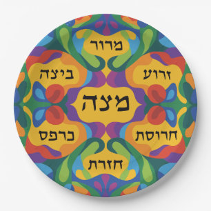 Hebreeuwse Pesach Sederbord voor Pesach Dinner Papieren Bordje