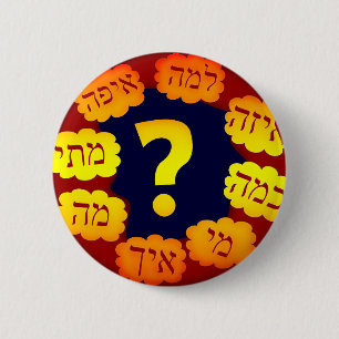 Hebreeuwse vraag ronde button 5,7 cm